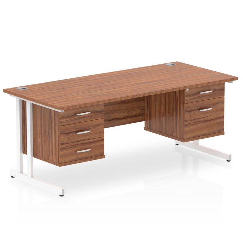 Pace 1600mm Cantilever Straight Desk With Two Fixed Pedestal - Image 16