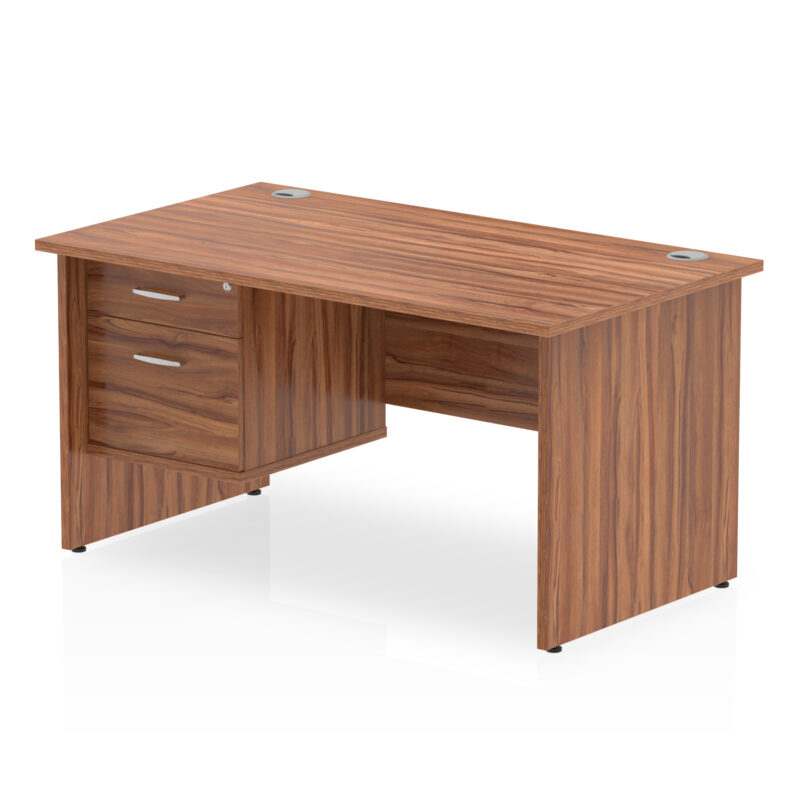 Pace 1400mm Panel End Straight Desk With Single Fixed Pedestal - Image 21