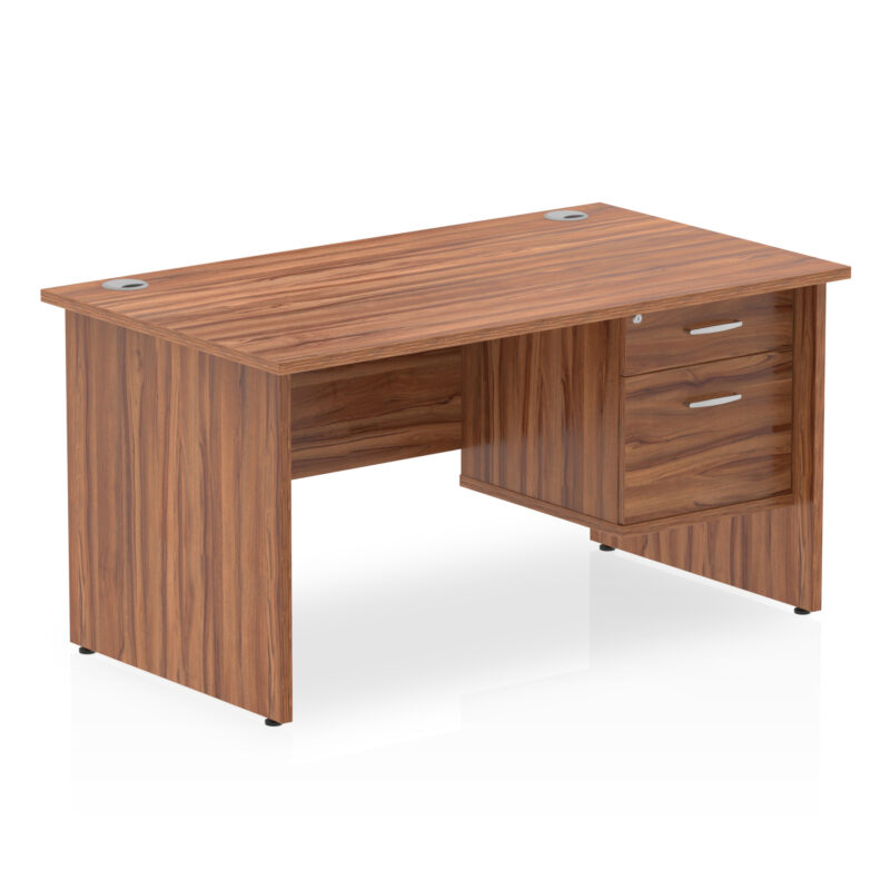 Pace 1400mm Panel End Straight Desk With Single Fixed Pedestal - Image 22