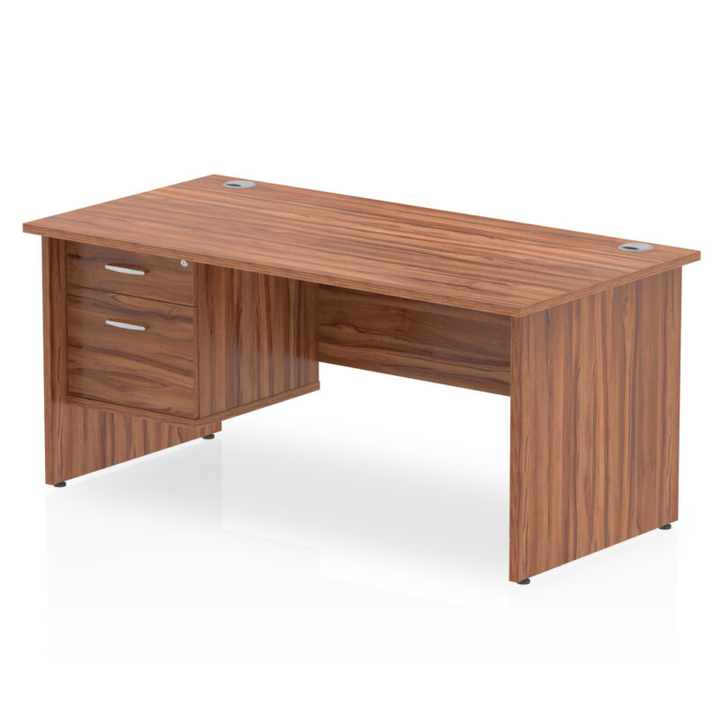 Pace 1600mm Panel End Straight Desk With Single Fixed Pedestal - Image 21