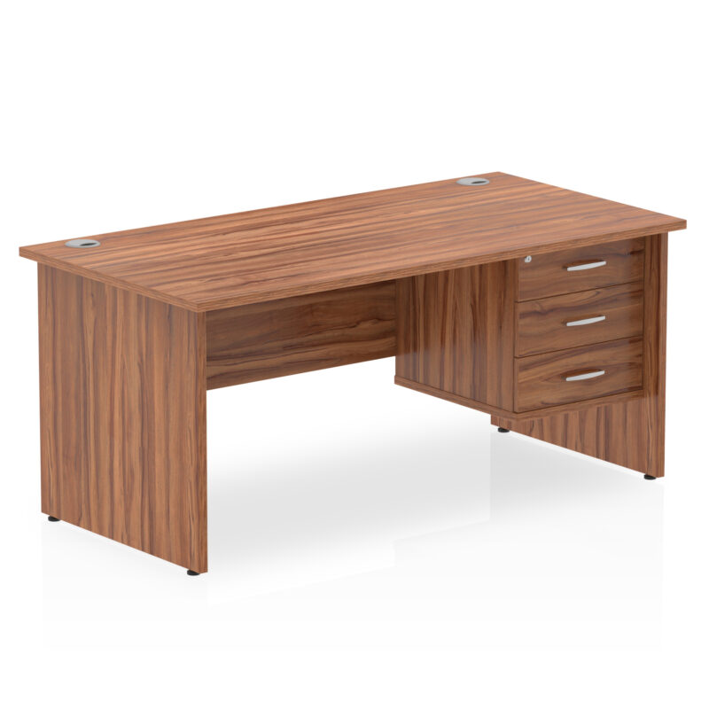 Pace 1600mm Panel End Straight Desk With Single Fixed Pedestal - Image 24