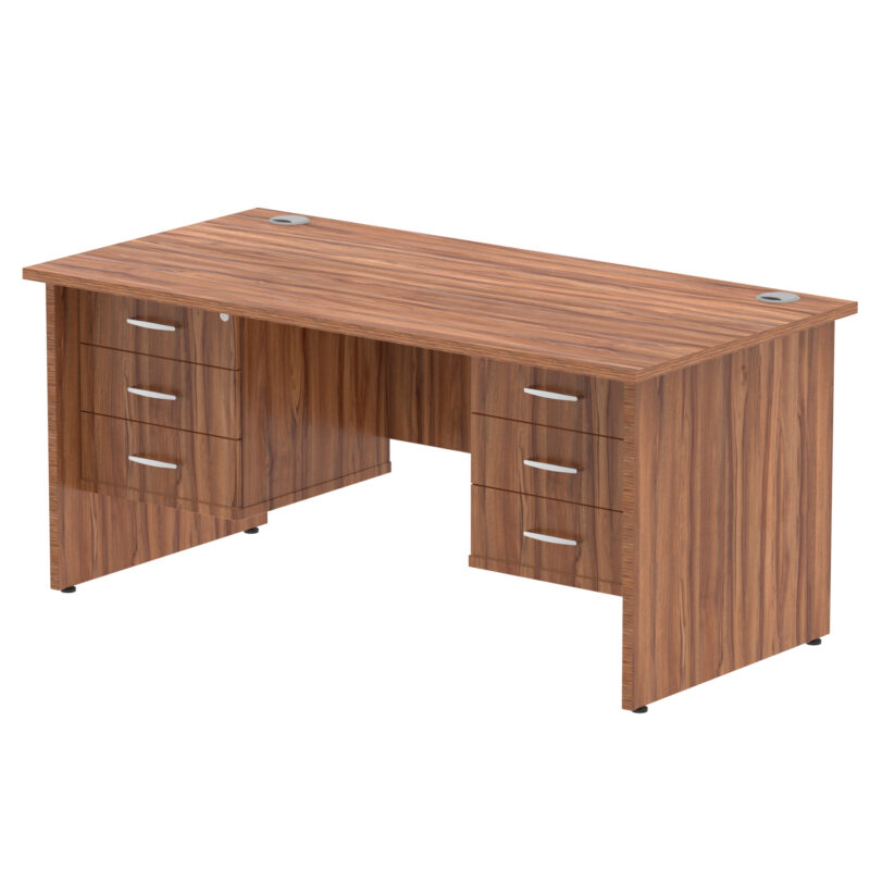 Pace 1600mm Panel End Straight Desk With Two Fixed Pedestal - Image 25