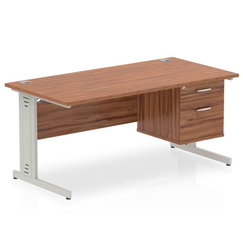 Pace 1400mm Cable Managed Straight Desk With Single Fixed Pedestal - Image 30