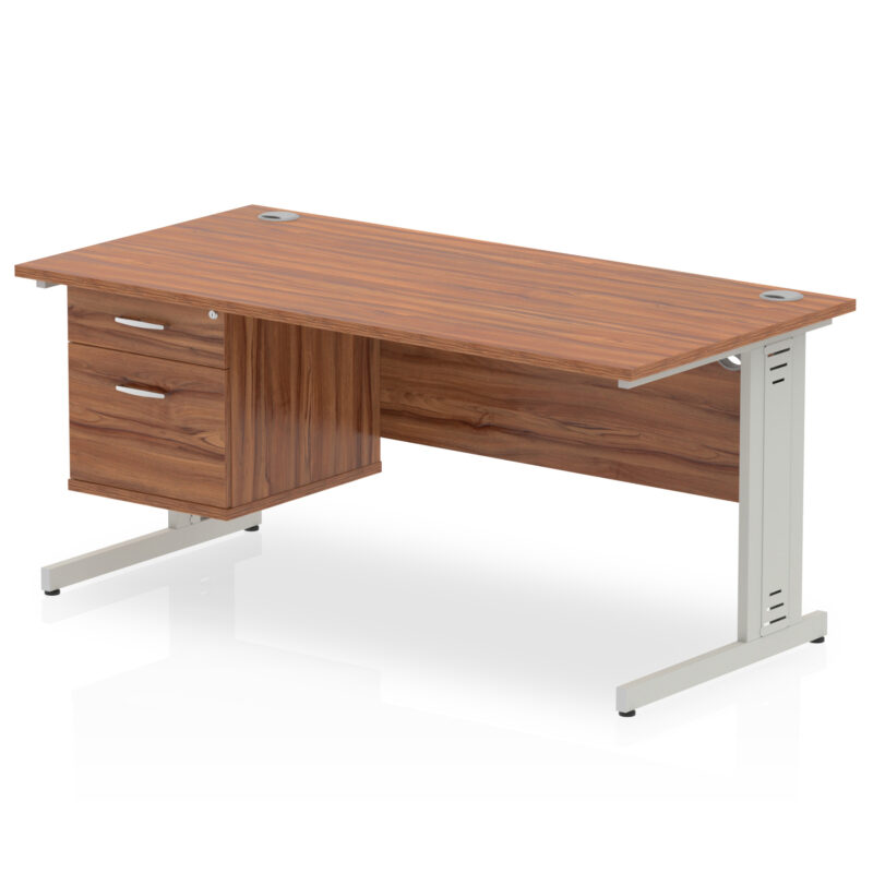 Pace 1600mm Cable Managed Straight Desk With Single Fixed Pedestal - Image 29