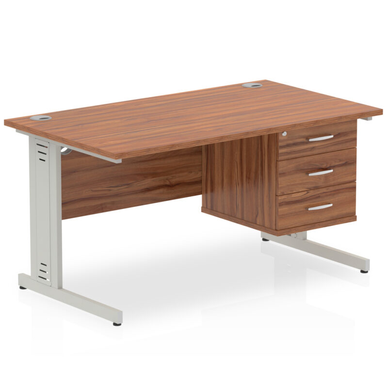 Pace 1400mm Cable Managed Straight Desk With Single Fixed Pedestal - Image 32