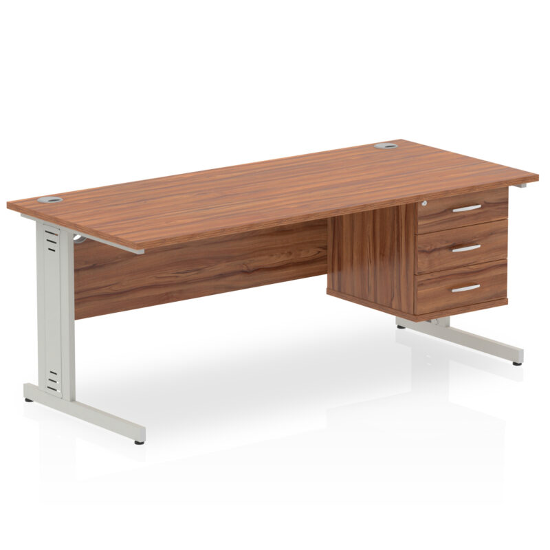 Pace 1800mm Cable Managed Straight Desk With Single Fixed Pedestal - Image 34