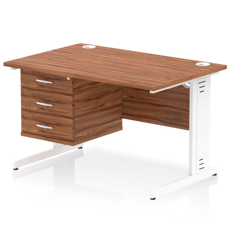 Pace 1200mm Cable Managed Straight Desk With Single Fixed Pedestal - Image 35