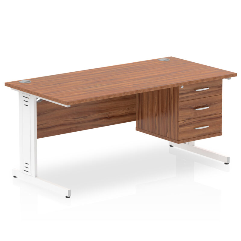 Pace 1600mm Cable Managed Straight Desk With Single Fixed Pedestal - Image 36