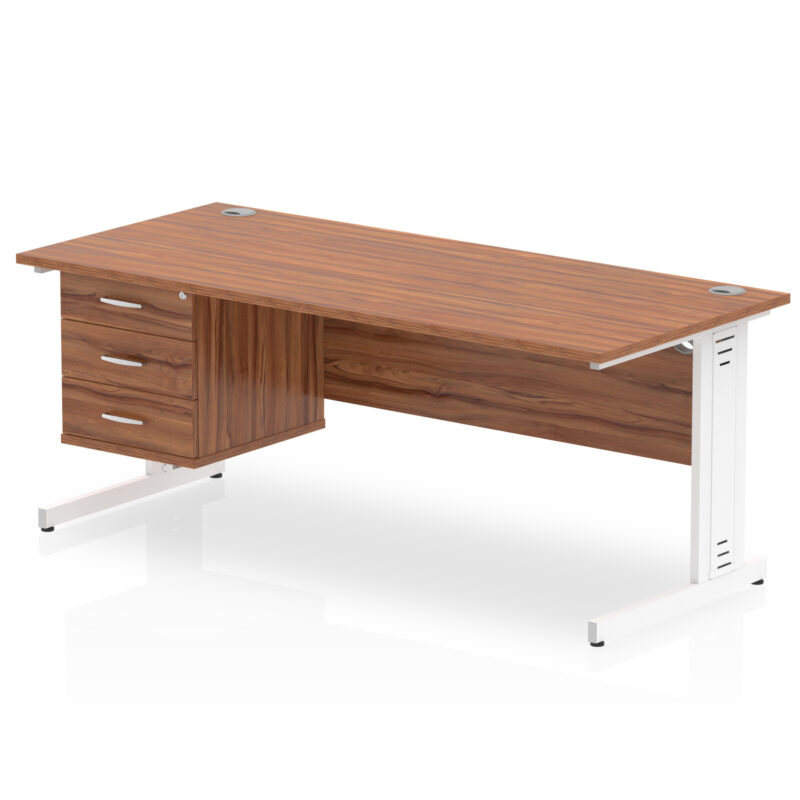 Pace 1800mm Cable Managed Straight Desk With Single Fixed Pedestal - Image 35