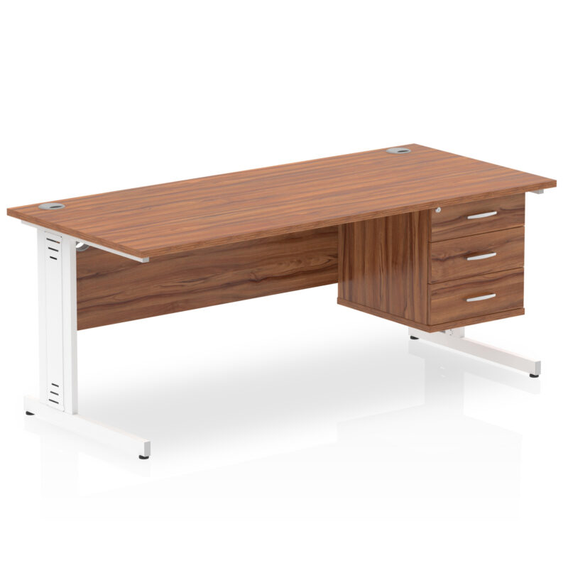 Pace 1800mm Cable Managed Straight Desk With Single Fixed Pedestal - Image 36