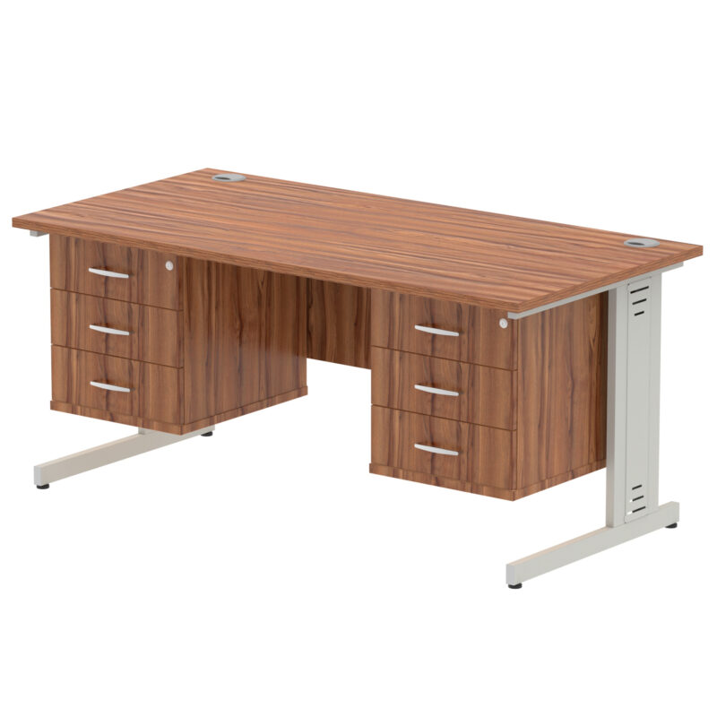 Pace 1600mm Cable Managed Straight Desk With Two Fixed Pedestal - Image 34