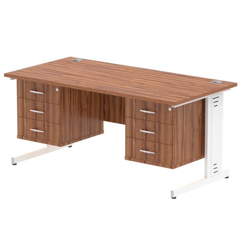 Pace 1600mm Cable Managed Straight Desk With Two Fixed Pedestal - Image 38