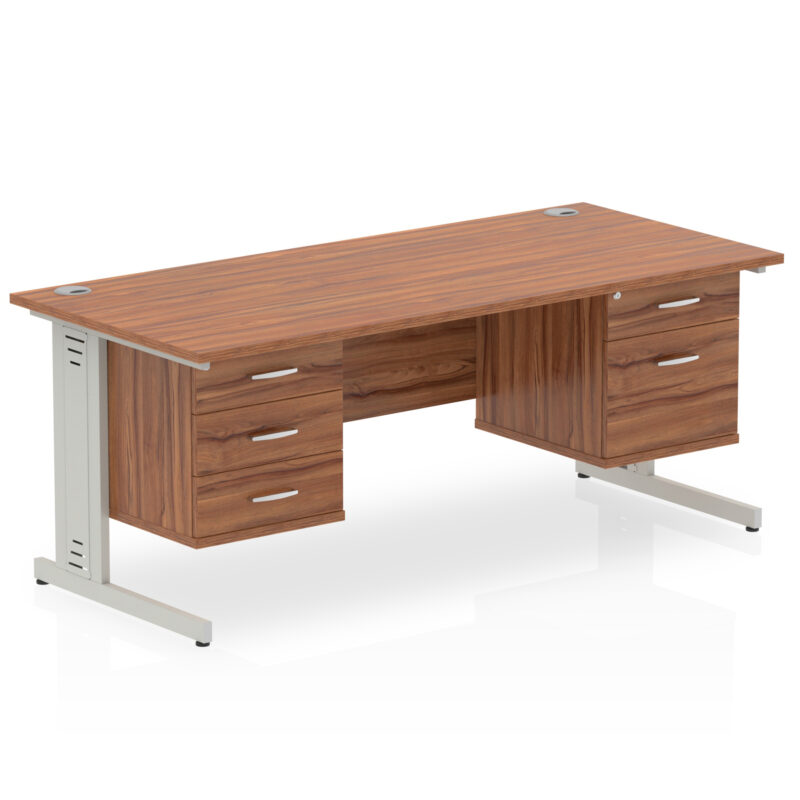 Pace 1600mm Cable Managed Straight Desk With Two Fixed Pedestal - Image 32
