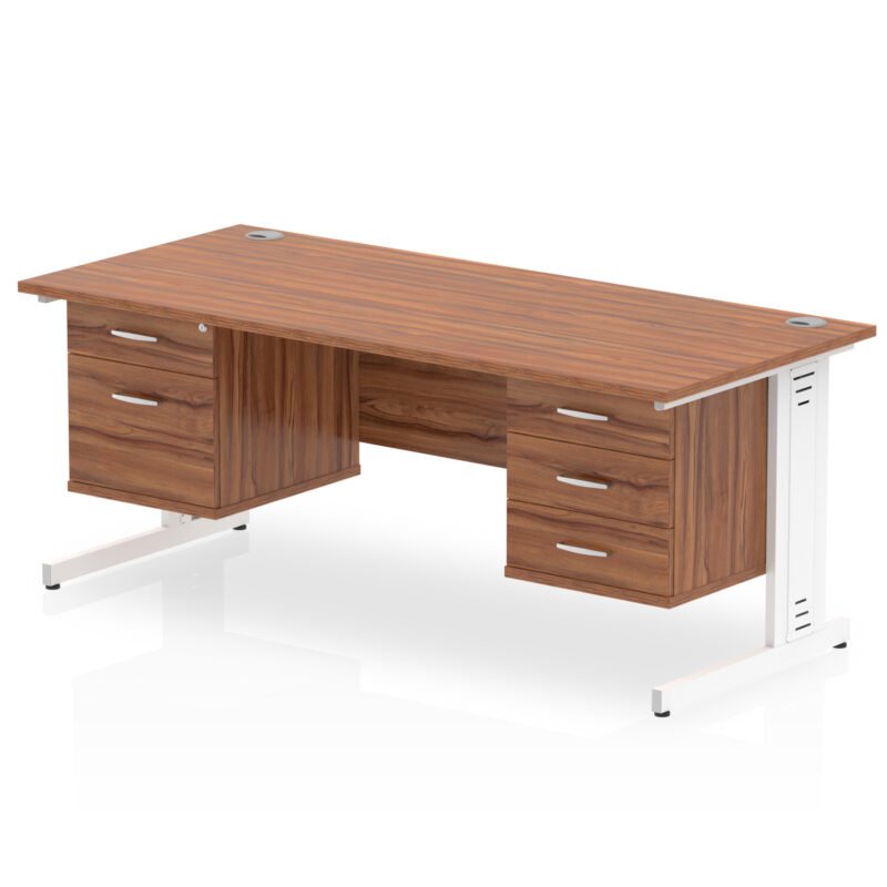 Pace 1600mm Cable Managed Straight Desk With Two Fixed Pedestal - Image 35