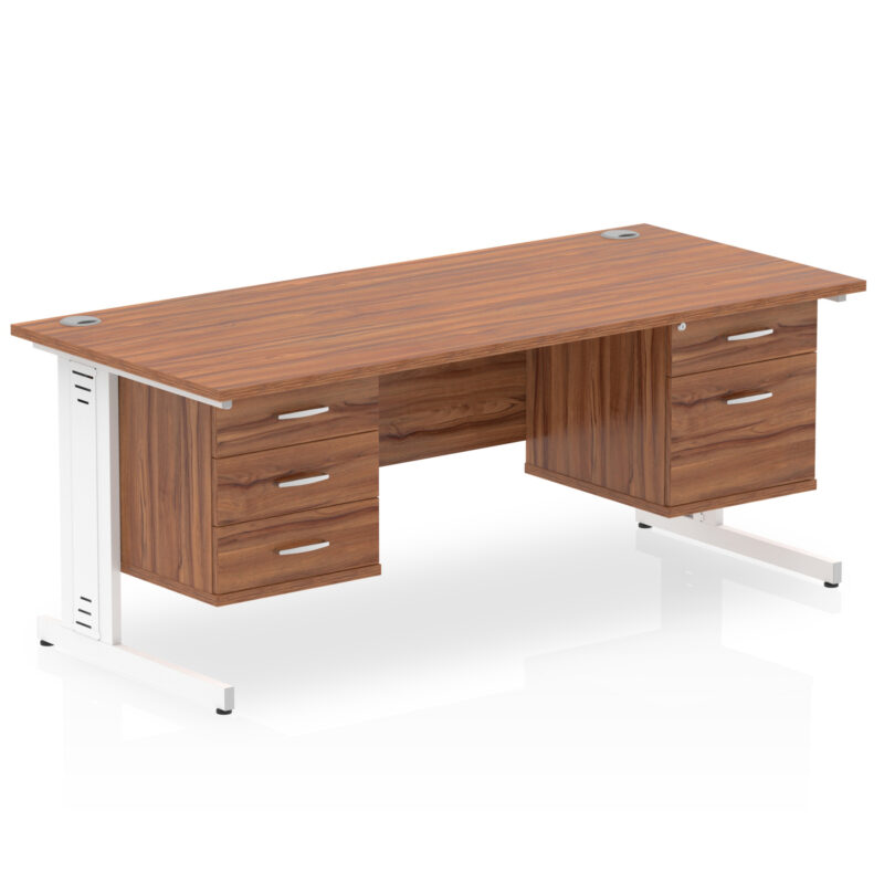 Pace 1800mm Cable Managed Straight Desk With Two Fixed Pedestal - Image 34