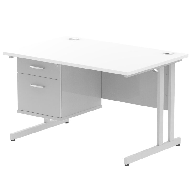 Pace 1200mm Cantilever Straight Desk With Single Fixed Pedestal - Image 109