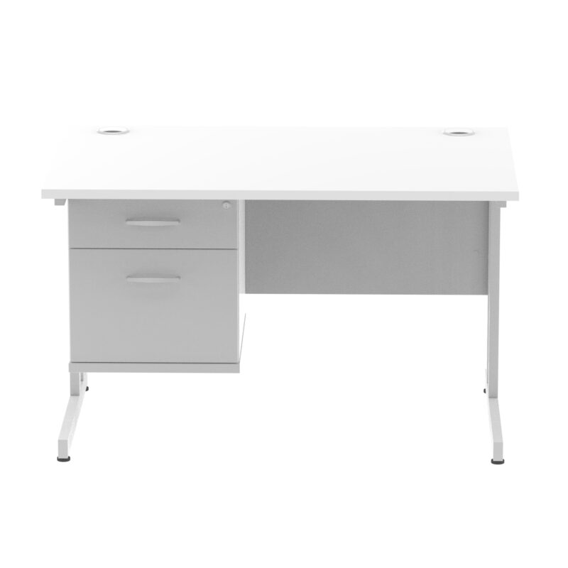 Pace 1200mm Cantilever Straight Desk With Single Fixed Pedestal - Image 110