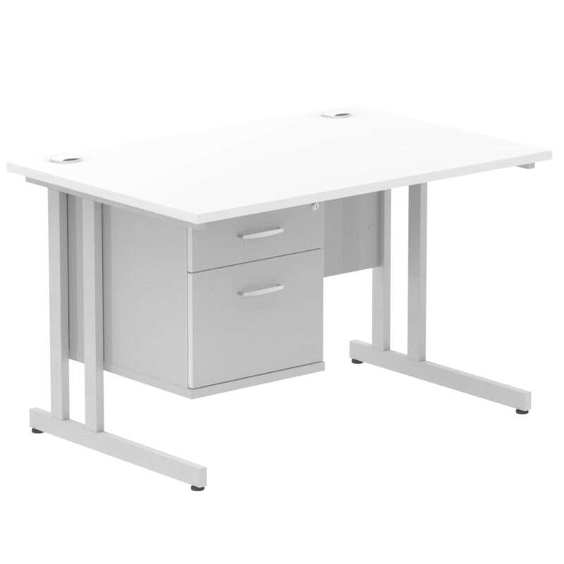 Pace 1200mm Cantilever Straight Desk With Single Fixed Pedestal - Image 111