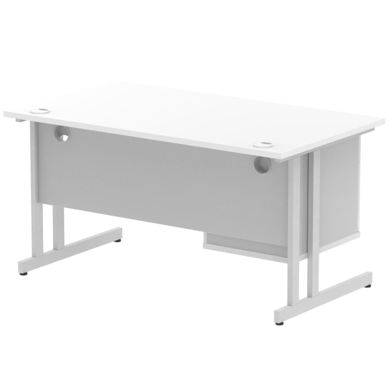 Pace 1400mm Cantilever Straight Desk With Single Fixed Pedestal - Image 113