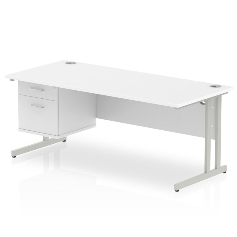 Pace 1800mm Cantilever Straight Desk With Single Fixed Pedestal - Image 41