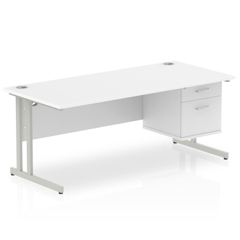 Pace 1800mm Cantilever Straight Desk With Single Fixed Pedestal - Image 42