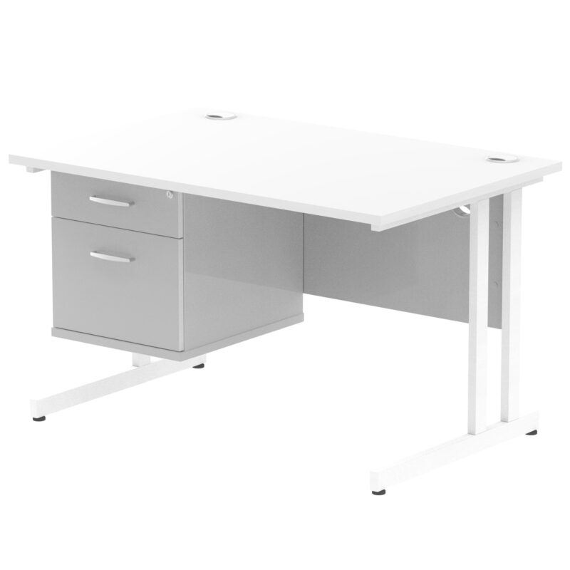 Pace 1200mm Cantilever Straight Desk With Single Fixed Pedestal - Image 50
