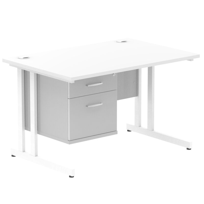 Pace 1200mm Cantilever Straight Desk With Single Fixed Pedestal - Image 52