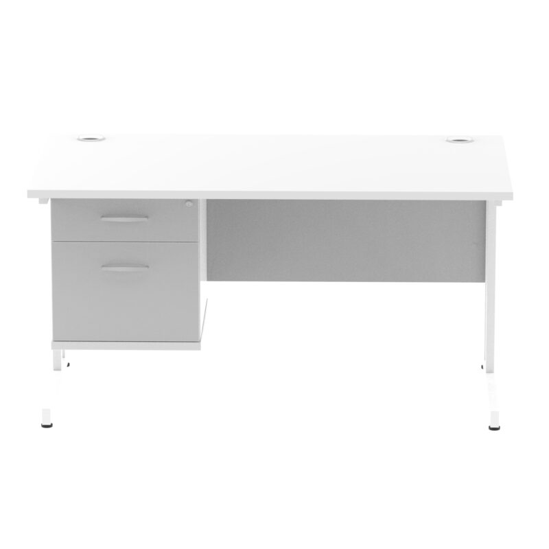Pace 1400mm Cantilever Straight Desk With Single Fixed Pedestal - Image 51