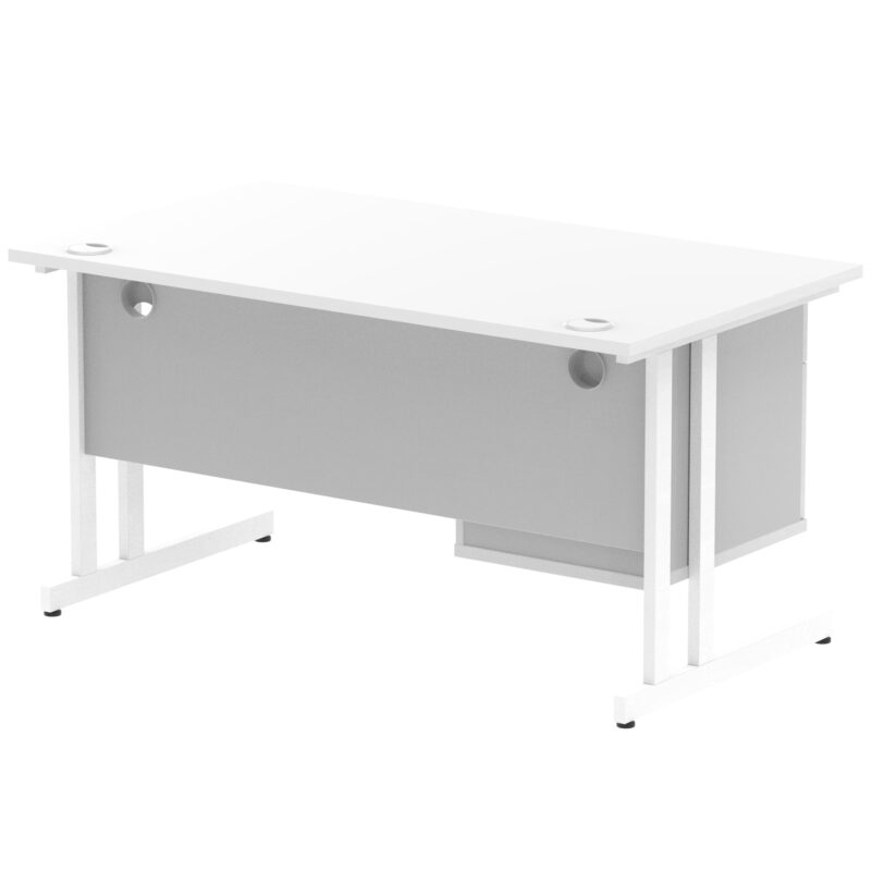 Pace 1400mm Cantilever Straight Desk With Single Fixed Pedestal - Image 54