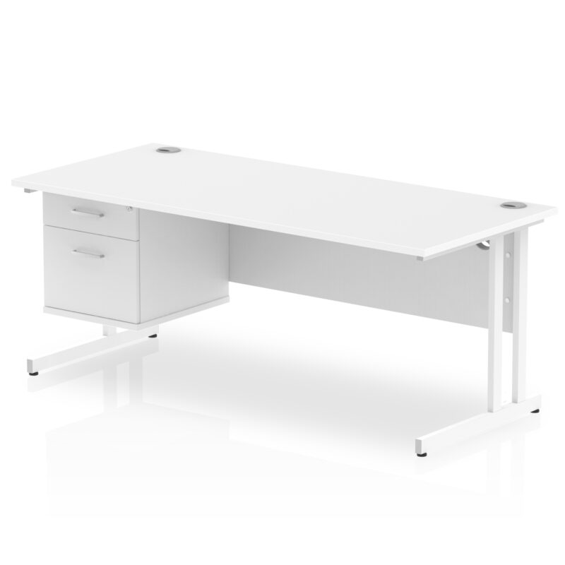 Pace 1800mm Cantilever Straight Desk With Single Fixed Pedestal - Image 19