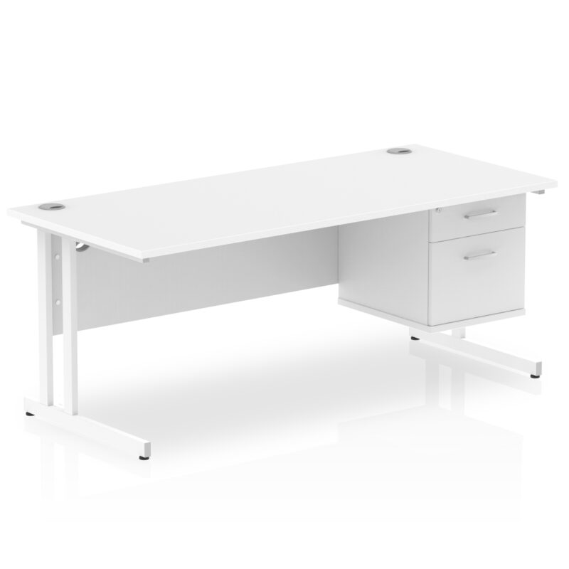 Pace 1800mm Cantilever Straight Desk With Single Fixed Pedestal - Image 20