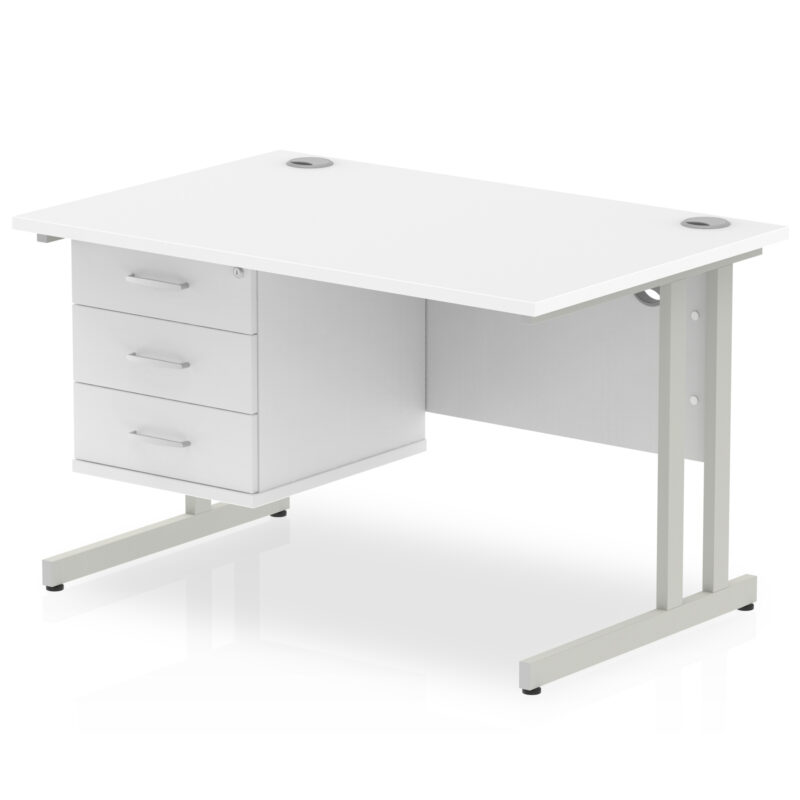 Pace 1200mm Cantilever Straight Desk With Single Fixed Pedestal - Image 117