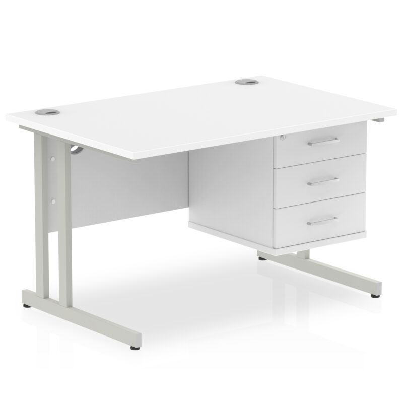 Pace 1200mm Cantilever Straight Desk With Single Fixed Pedestal - Image 118