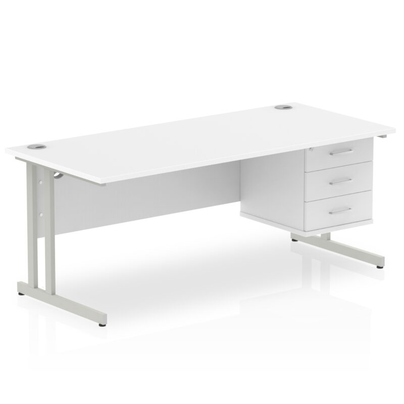 Pace 1800mm Cantilever Straight Desk With Single Fixed Pedestal - Image 44