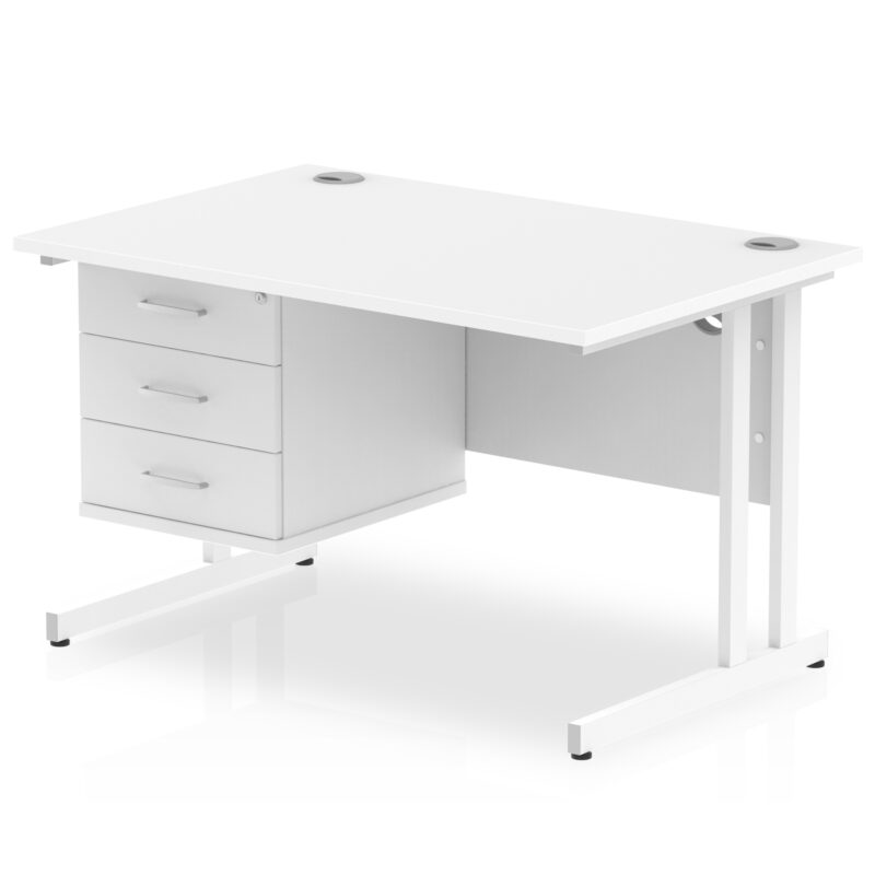 Pace 1200mm Cantilever Straight Desk With Single Fixed Pedestal - Image 58