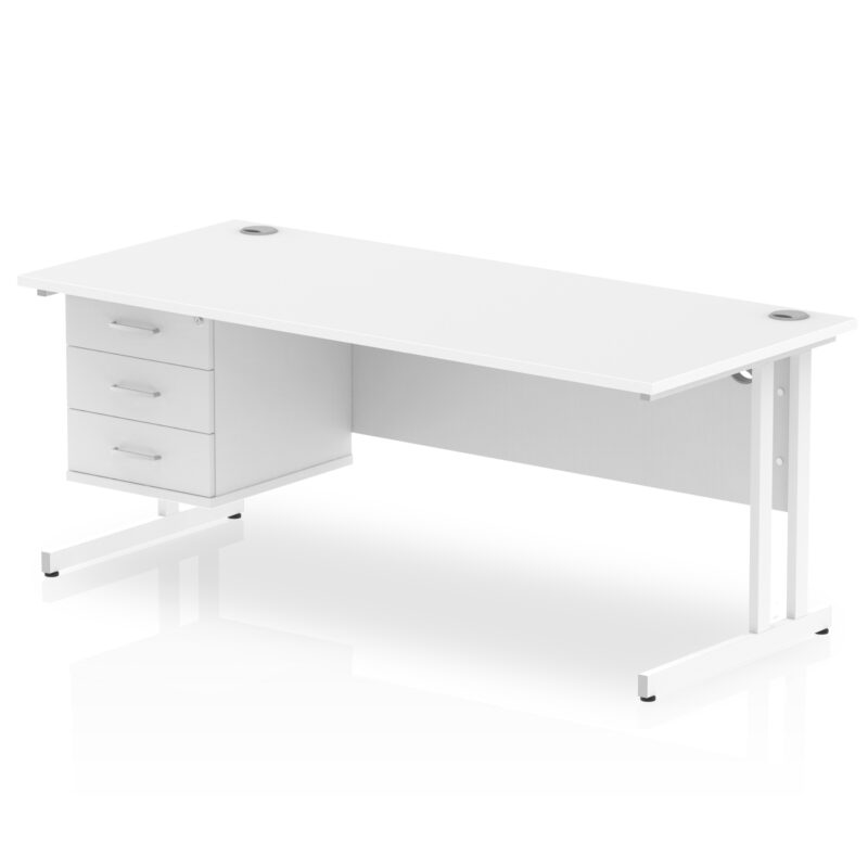 Pace 1800mm Cantilever Straight Desk With Single Fixed Pedestal - Image 21