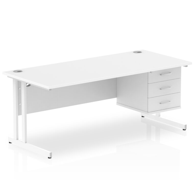 Pace 1800mm Cantilever Straight Desk With Single Fixed Pedestal - Image 22