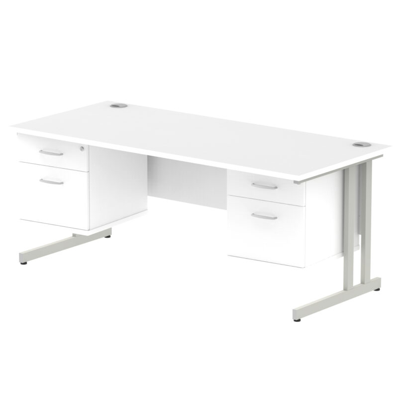Pace 1800mm Cantilever Straight Desk With Two Fixed Pedestal - Image 45