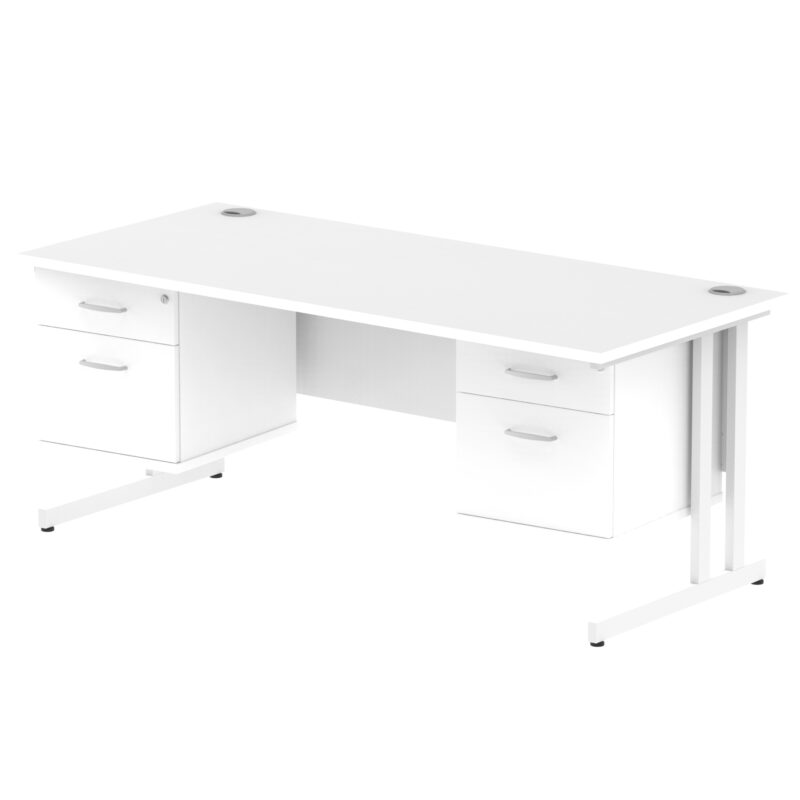 Pace 1800mm Cantilever Straight Desk With Two Fixed Pedestal - Image 22