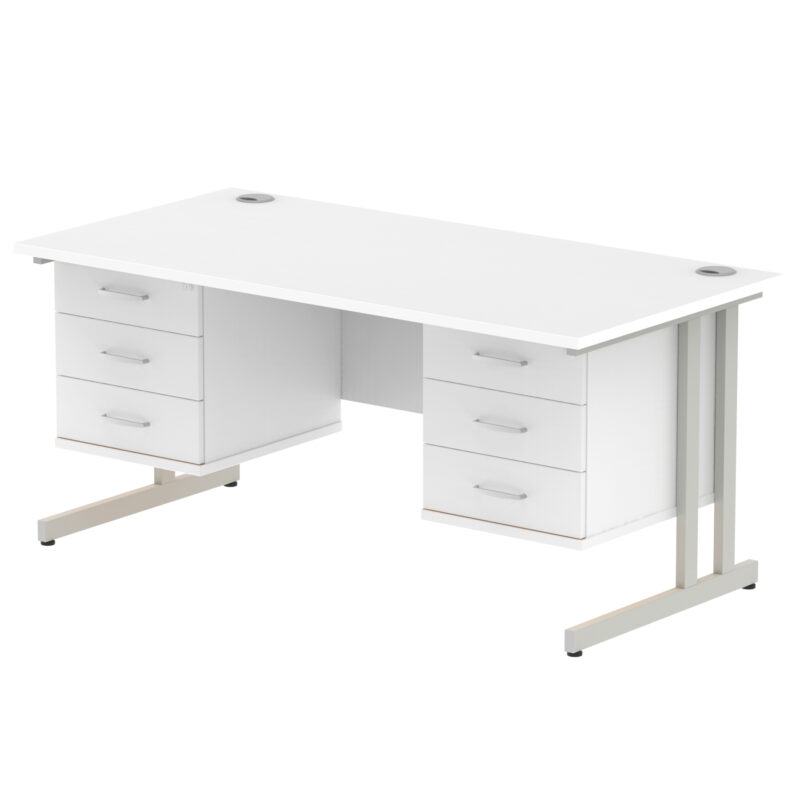 Pace 1600mm Cantilever Straight Desk With Two Fixed Pedestal - Image 45