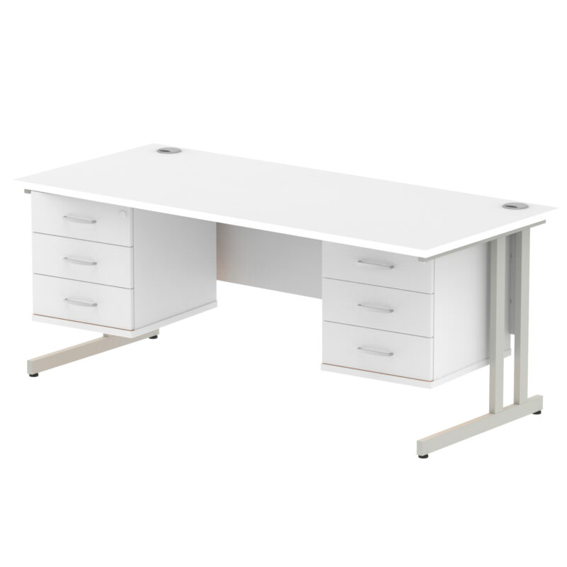 Pace 1800mm Cantilever Straight Desk With Two Fixed Pedestal - Image 46