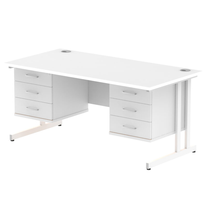 Pace 1600mm Cantilever Straight Desk With Two Fixed Pedestal - Image 22