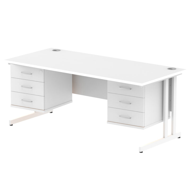 Pace 1800mm Cantilever Straight Desk With Two Fixed Pedestal - Image 23