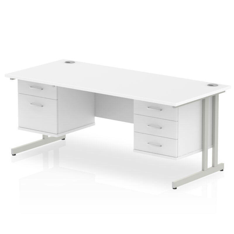 Pace 1800mm Cantilever Straight Desk With Two Fixed Pedestal - Image 43