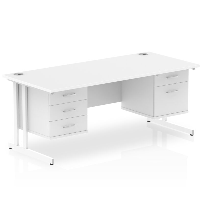 Pace 1600mm Cantilever Straight Desk With Two Fixed Pedestal - Image 20