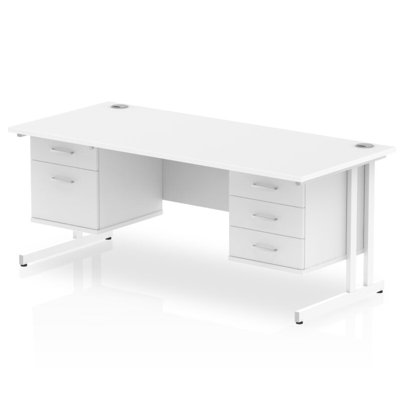 Pace 1800mm Cantilever Straight Desk With Two Fixed Pedestal - Image 20
