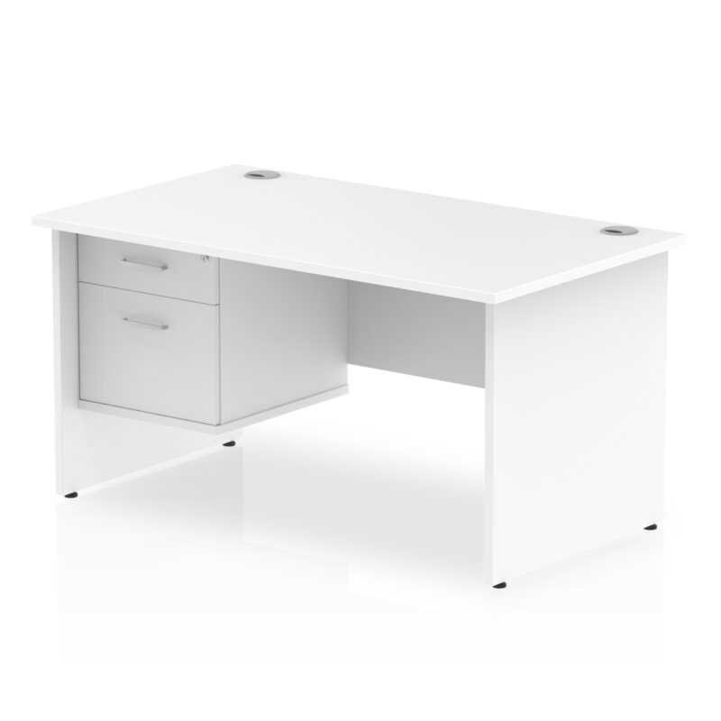 Pace 1400mm Panel End Straight Desk With Single Fixed Pedestal - Image 27