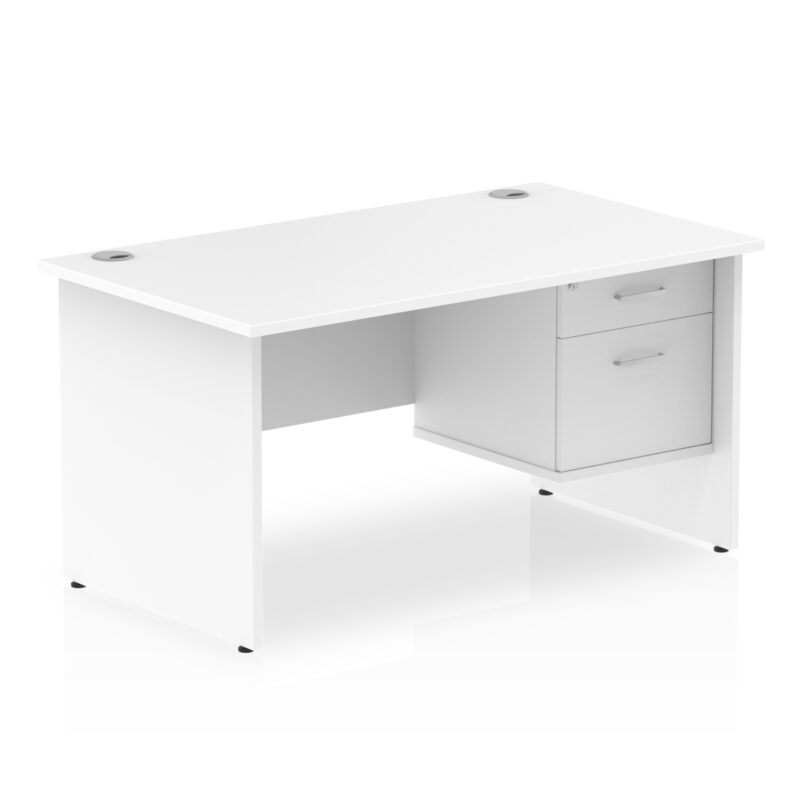 Pace 1400mm Panel End Straight Desk With Single Fixed Pedestal - Image 28