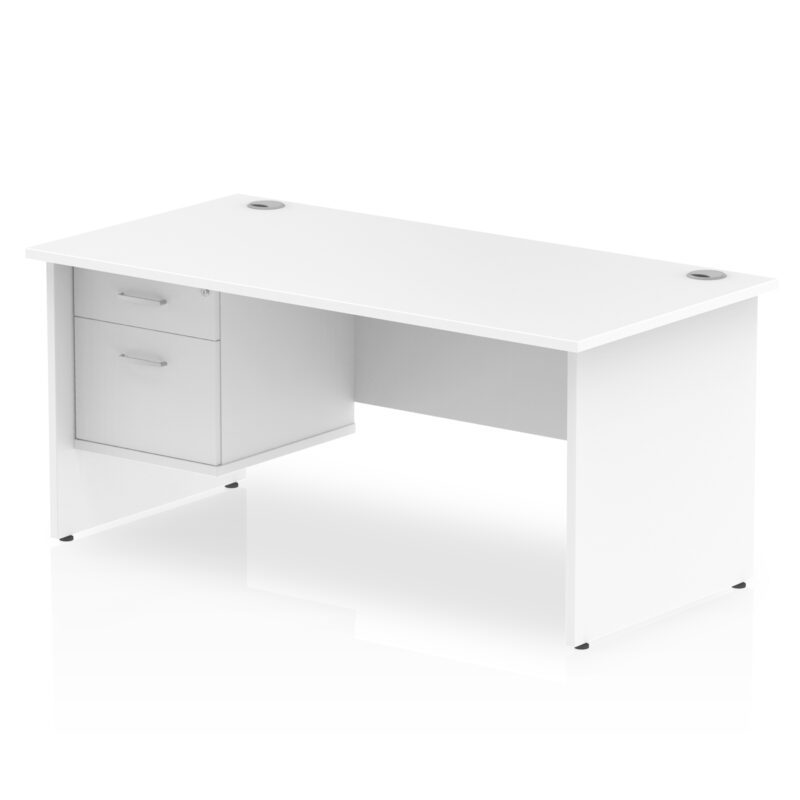 Pace 1600mm Panel End Straight Desk With Single Fixed Pedestal - Image 27