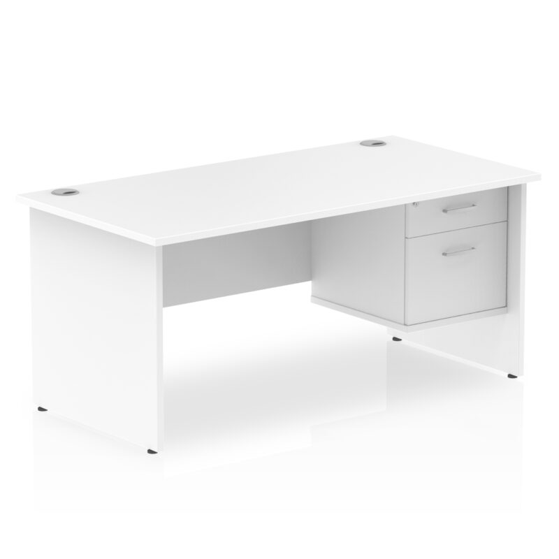 Pace 1600mm Panel End Straight Desk With Single Fixed Pedestal - Image 28